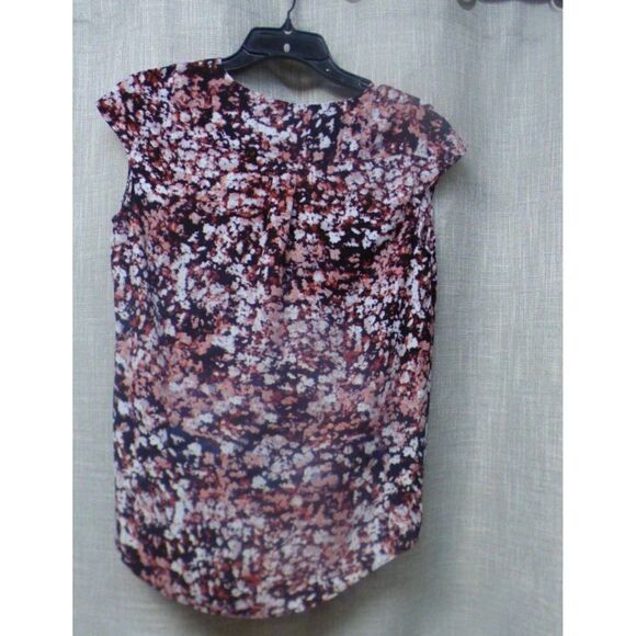 Halogen Floral Print Surplice Sleeveless Blouse, Black, Multi, Sz. XS - Picture 6 of 10